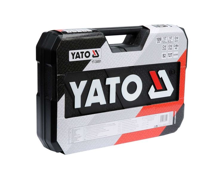 Набор инструментов YATO YT-38891, 1/2"-1/4", М4-32 мм, 109 ед фото