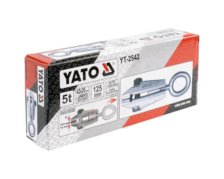Затискач для листового металу YATO YT-2542, 125 мм, до 16 мм фото