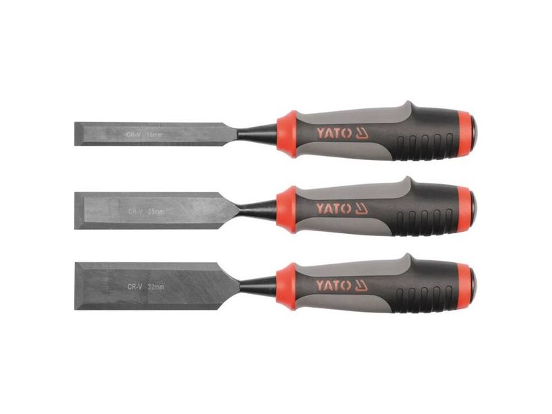 Набор стамесок YATO с полимерными ручками 16, 25, 32 мм, 3 шт. фото