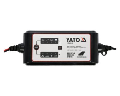 Зарядний пристрій автомобільний імпульсний YATO YT-83032, 6-12 В, 4 А, 5-120 Аг фото