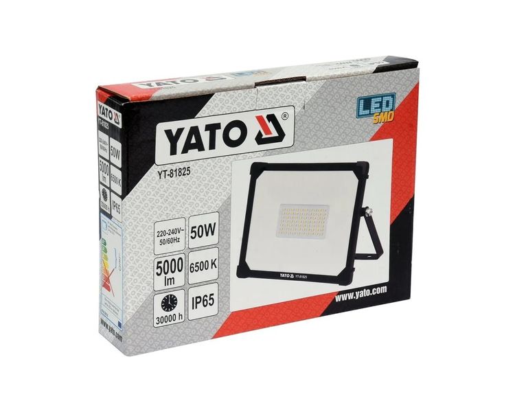 Прожектор світлодіодний 50Вт YATO YT-81825, 5000 лм, 6500К, 70 шт фото