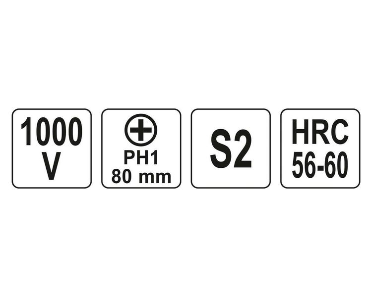 Отвертка диэлектрическая крестовая PH1 YATO VDE 1000V, 80 мм фото