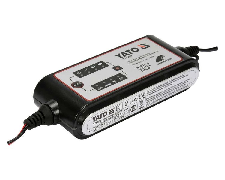 Зарядное устройство автомобильное импульсное YATO YT-83032, 6-12 В, 4 А, 5-120 Аг фото