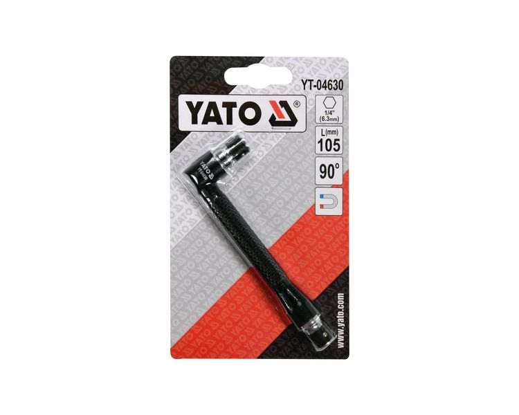 Угловой вороток для бит YATO YT-04630, 1/4", 105 мм, 90° фото