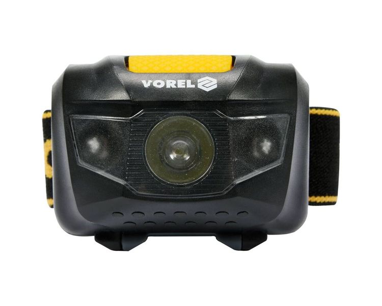 LED ліхтар VOREL на чоло на батарейках, 1 Вт, 100 Лм, режими 1+2 LED фото