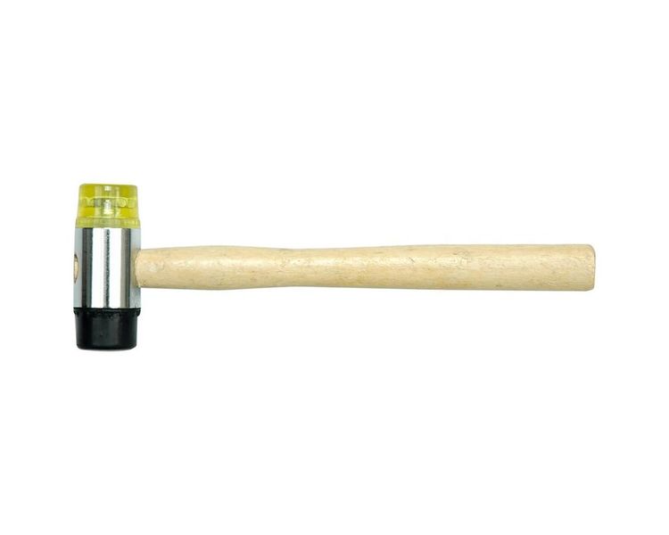 Киянка резина/пластик с деревянной ручкой VOREL 33950, Ø 35 мм, 300 г фото