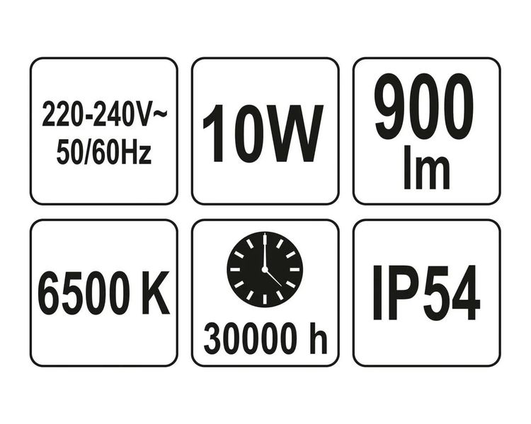 LED прожектор 10 Вт с датчиком движения YATO YT-81826, 900 лм, 6500К, 14 шт фото