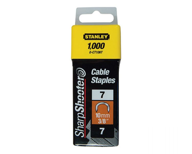 Скобы для крепления кабеля тип "S" STANLEY 1-CT106T, 10 мм, 1000 шт фото