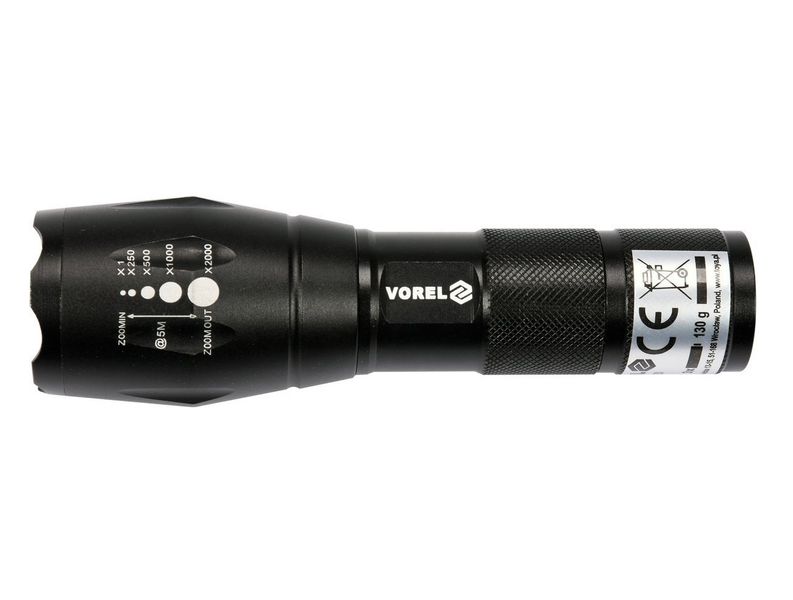 LED ліхтар VOREL 88555 на батарейках, 5 Вт, 280 Лм, 135х40 мм, 3 режими фото