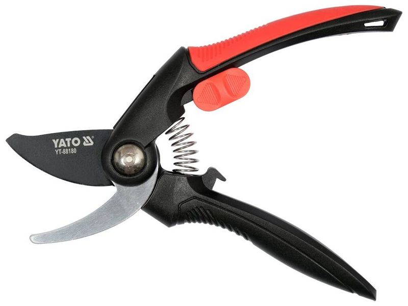 Секатор з поліпропіленовими рукоятками YATO YT-88180, до 20 мм, сталь SK5, ABS, TPR, 54 HRC фото