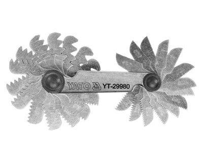 Різьбомір метричний YATO YT-29980, 60°, 0.25 - 6 мм, 24 шаблона фото