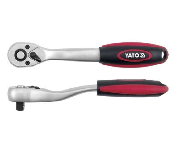 Трищітка YATO YT-0320 з вигнутою ручкою 3/8", 205 мм, 72 зуба фото