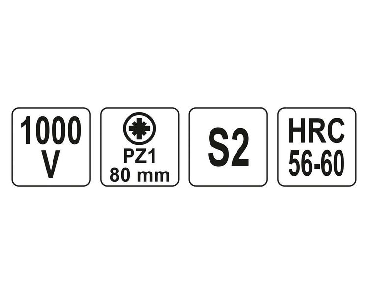 Викрутка діелектрична хрестова PZ1 YATO VDE 1000V, 80 мм фото