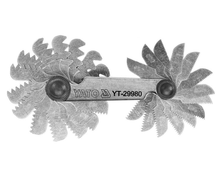 Резьбомер метрический YATO YT-29980, 60°, 0.25 - 6 мм, 24 шаблона фото