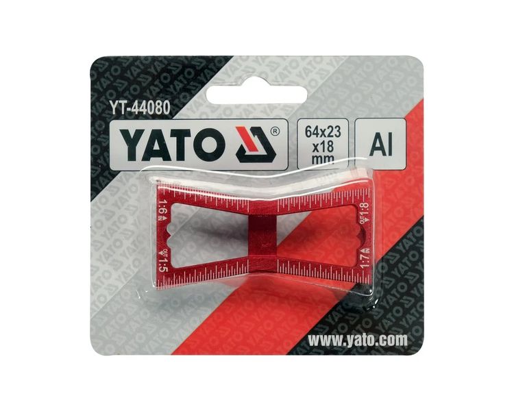 Шаблон для розмітки під ластівковий хвіст YATO YT-44080, 64х23х18 мм фото