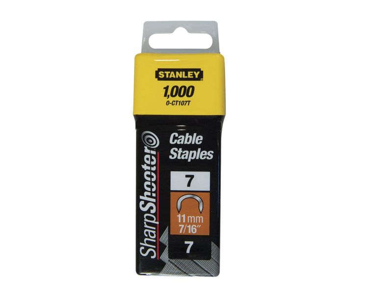 Скобы для крепления кабеля ти "S" STANLEY 1-CT107T, 11 мм, 1000 шт фото