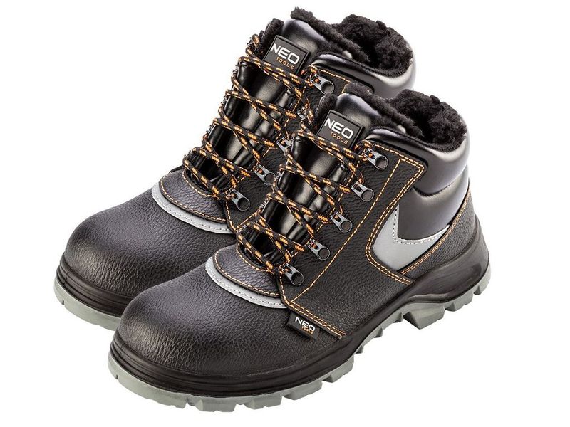 Ботинки рабочие кожаные утепленные р. 44 NEO TOOLS 82-145, стальной подносок, антискользящие фото