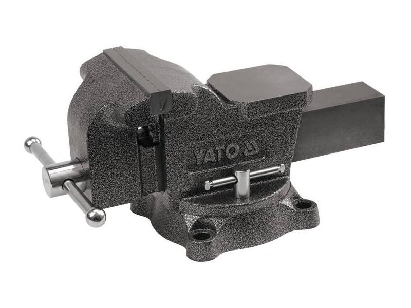 Тиски чугунные 200 мм поворотные с наковальней YATO YT-6504, раскрытие 200 мм, 21 кг фото