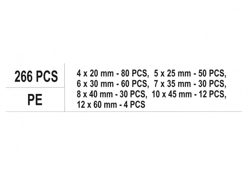 Дюбели распорные без шурупов YATO YT-36502, 4-10 мм, 266 шт. фото