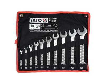 Набір ключів ріжкових М6-27 мм YATO YT-0380, 10 шт фото