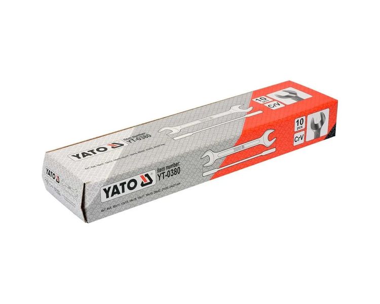 Набір ключів ріжкових М6-27 мм YATO YT-0380, 10 шт фото