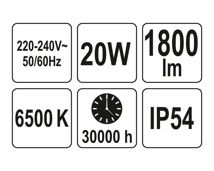 LED прожектор 30 Вт з датчиком руху YATO YT-81828, 3000 лм, 6500К, 42 шт фото