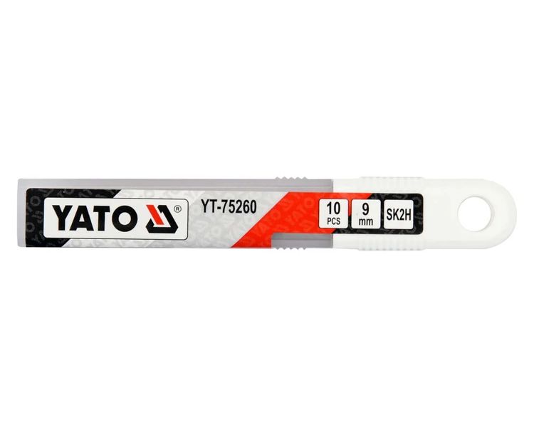 Лезо для сегментного ножа 9 мм YATO YT-75260, сталь SK2H, 10 шт фото