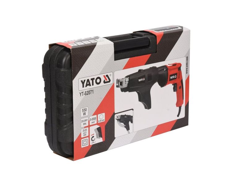 Шуруповерт ленточный по гипсокартону YATO YT-82071 с обоймой, 550 Вт, шуруп 3.5х22-55 мм фото