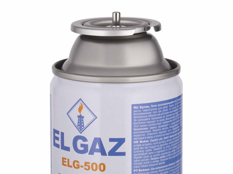 Балончик газовий бутан цанговий 227 г EL GAZ ELG-500, упаковка 24 шт. фото