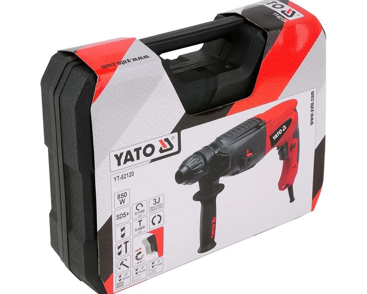Перфоратор прямой YATO YT-82120, SDS+, 850 Вт, 3 Дж фото