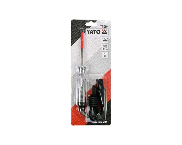 Индикатор напряжения автомобильный 6-12 В YATO YT-2866, кабель 90 см фото