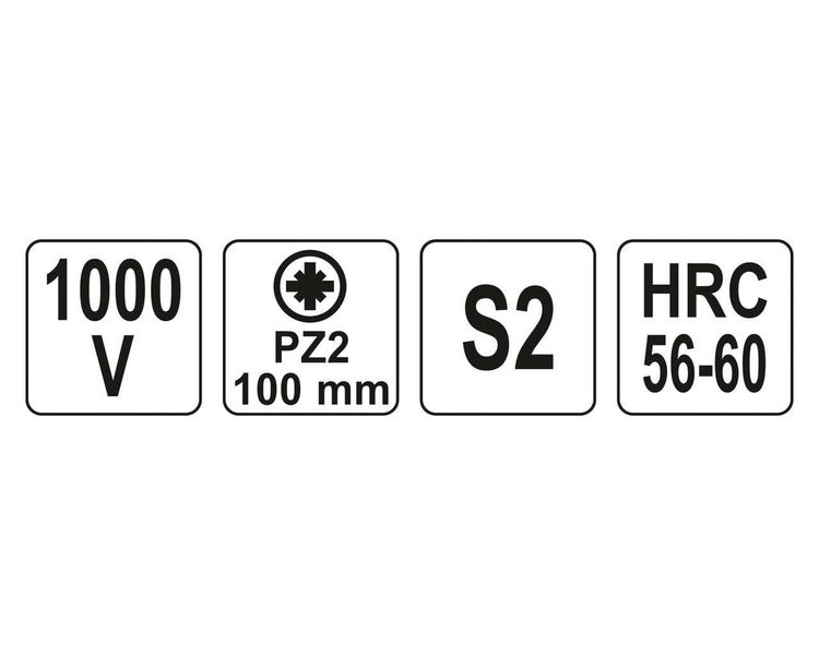 Отвертка диэлектрическая крестовая PZ2 YATO VDE 1000V, 100 мм фото