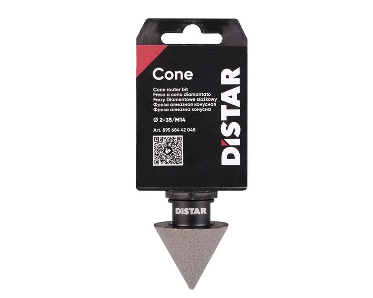 Конус алмазний для зняття фаски та розточування отворів Distar CONE 2-35 мм, хвостовик M14 фото