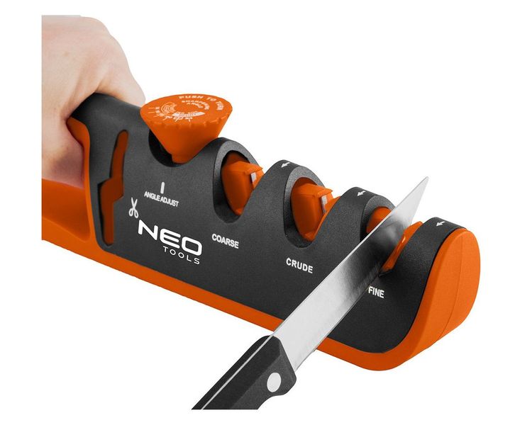 Точилка для ножей и ножниц с регулировкой угла заточки NEO TOOLS 56-050, три вида заточки фото