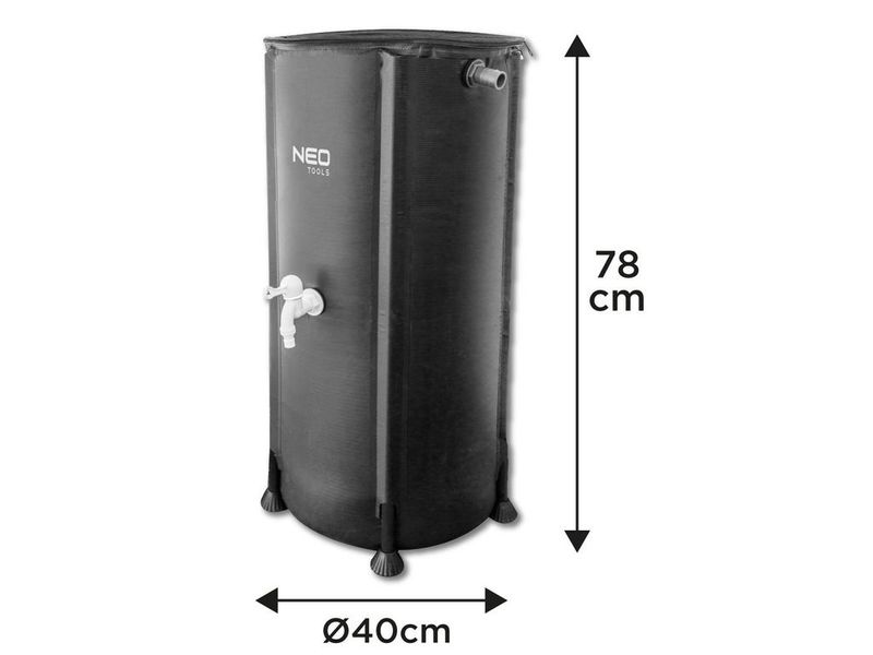 Мягкая бочка для сбора дождевой воды 100 л с краном NEO TOOLS 15-950, 40х78 см, 3/4" фото