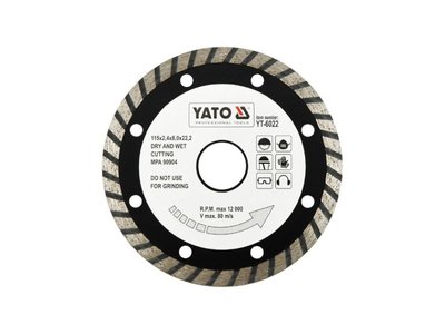 Диск відрізний алмазний "TURBO" 115 мм YATO YT-6022, 2.4х8.0 мм, 22.2 мм фото