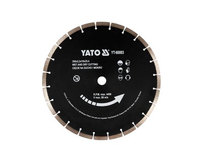 Диск для асфальторізу алмазний YATO YT-60003, 350х3.4х25.4 мм фото