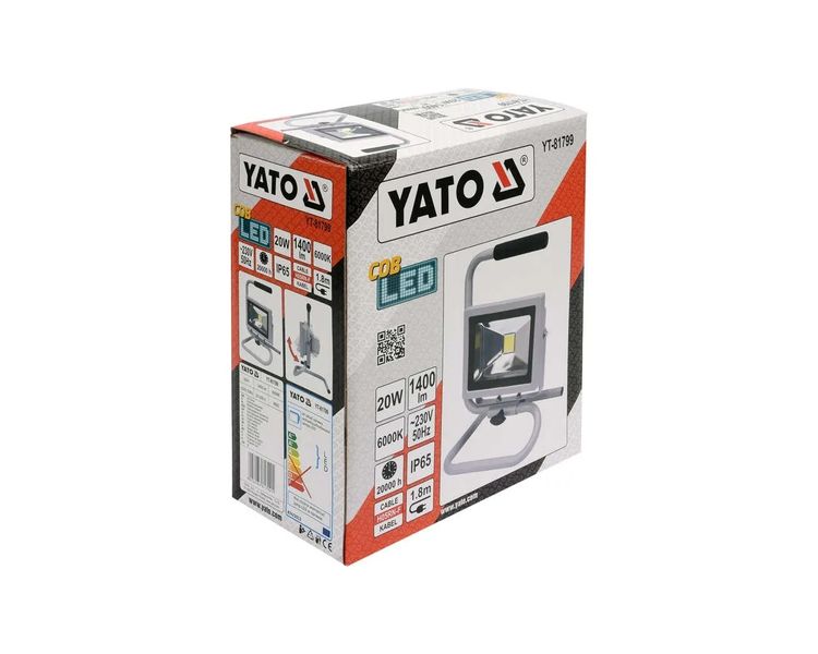 LED прожектор переносной YATO YT-81799, 20 Вт, 1400 лм фото