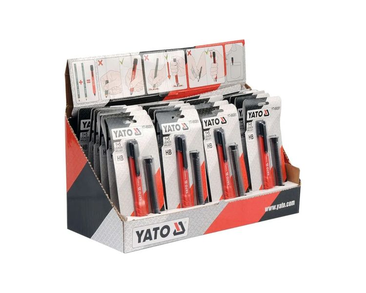 Карандаш автоматический для каменщиков и столяров YATO YT-69281 + 6 стержней HB фото