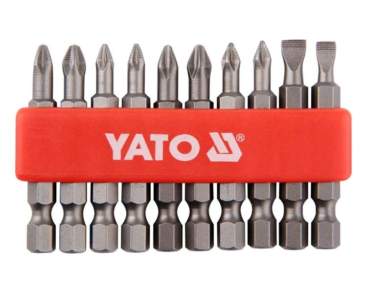 Набор бит 50 мм YATO YT-0483 Non-Slip, 1/4", PH-PZ-SL, сталь S2, 10 шт фото