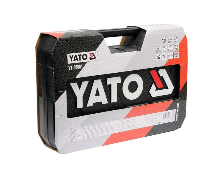 Набор инструментов YATO YT-38801, 1/2 "-1/4"-3/8", 120 ед. фото