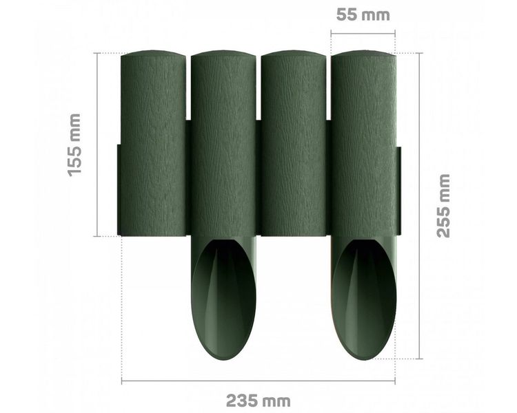Ограждение для клумбы декоративное зеленое Cellfast STANDART 34-042, 155х240 мм, 10 шт фото