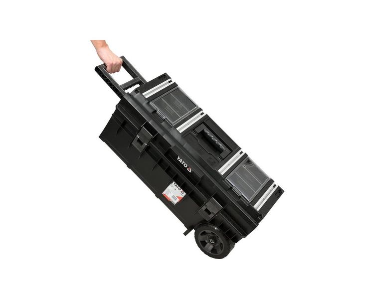 Ящик инструментальный на колесах YATO YT-09185 800 LT, 793x385x322 мм, телескопическая ручка фото