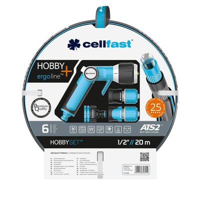Шланг 1/2" 20 м в комплекте с пистолетом и коннекторами Cellfast HOBBY ATS2™ (16-209), до 32 бар фото