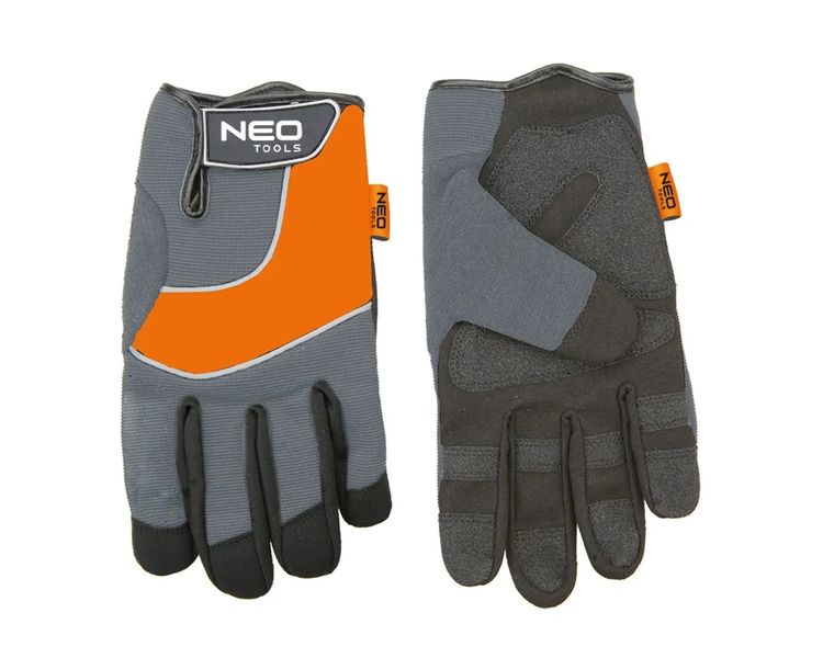 Перчатки рабочие NEO TOOLS 97-605, размер 10", синтетическая кожа+ткань+ПВХ фото