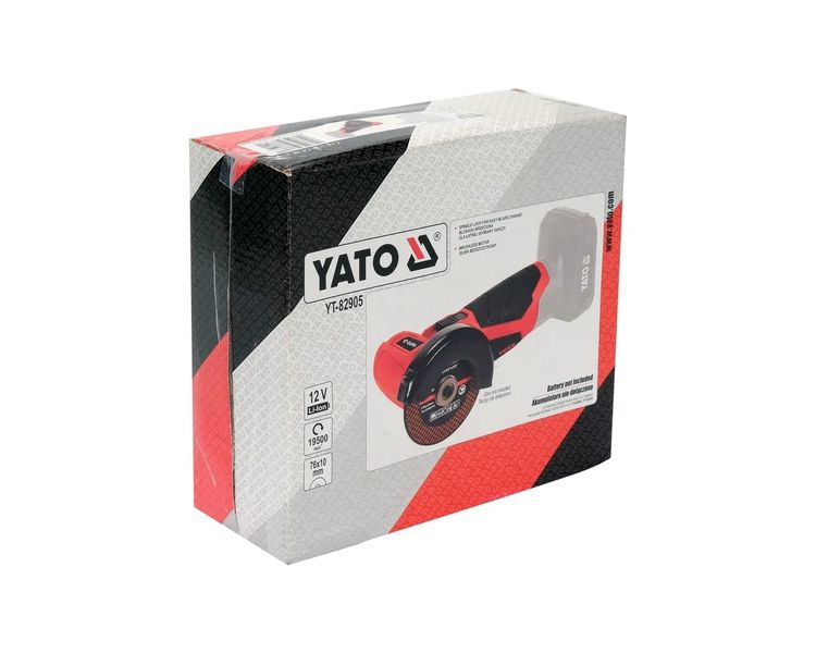 Акумуляторний різак з диском 76 мм YATO YT-82905, 12В, безщітковий двигун фото