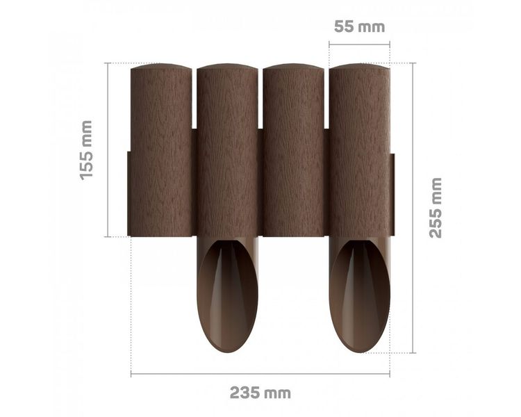 Ограждение для клумбы декоративное коричневая Cellfast STANDART 34-041, 155х240 мм, 10 шт фото