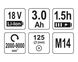 Шліфмашина кутова акумуляторна безщіточна 125 мм YATO YT-82829, 18В, 3Аг фото 6