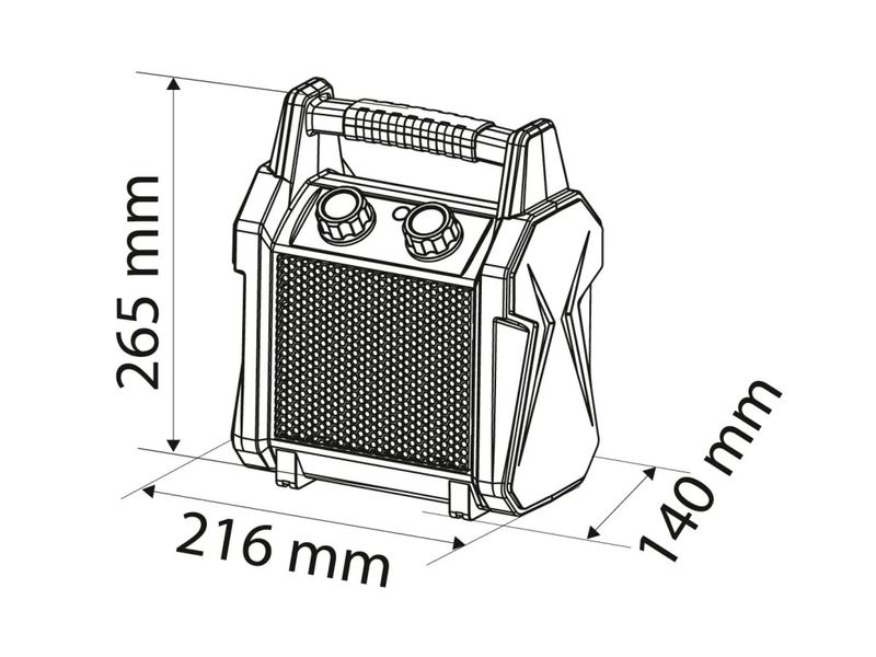 Тепловентилятор 2 кВт с керамическим нагревателем до 20 м2 NEO TOOLS 90-060, 139 м3/ч фото