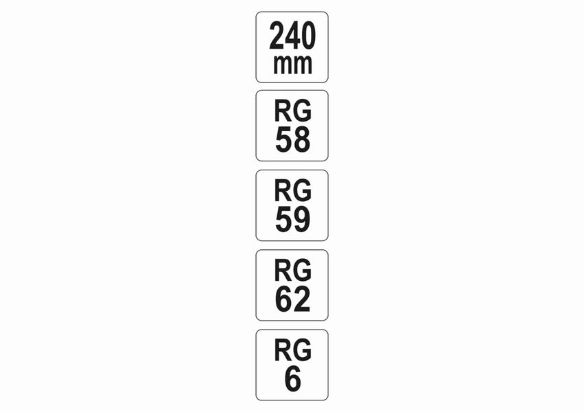 Клещи для обжимки антенных штекеров YATO RG58/RG59/RG6/RG62, 240 мм фото